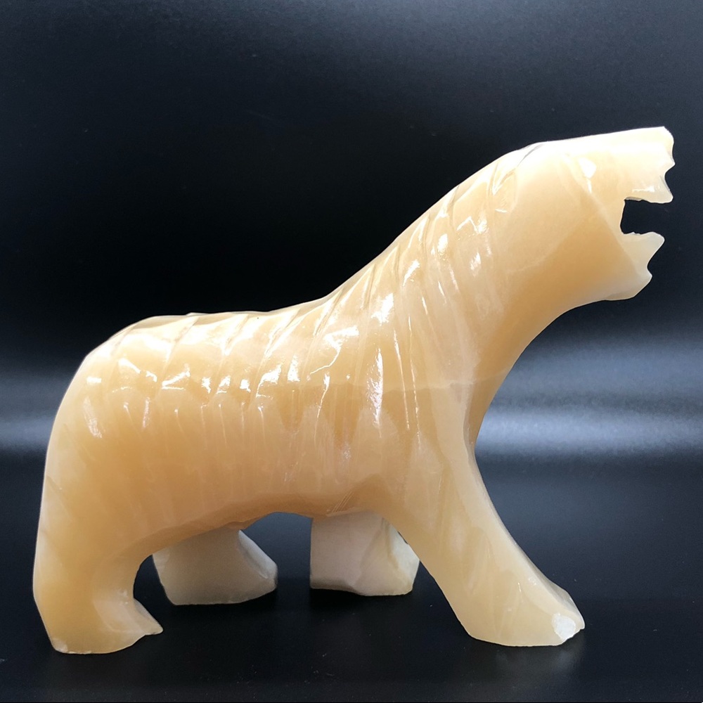 Carved Onyx Fierce Polar Bear